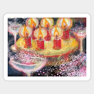 Birthday Cake with six candles Sticker